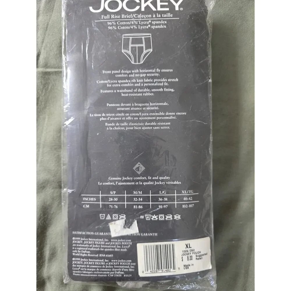 VTG 1999 Jockey Men’s Pouch Full Rise Brief Size XL Tightie Whities Tighty GRAY